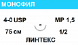 Монофил шовный материал; USP 4/0; синий, 75 см; игла колющая 1/2; ЛИНТЕКС 15062 Монофил шовный материал; USP 4/0; синий, 75 см; игла колющая 1/2; ЛИНТЕКС 15062