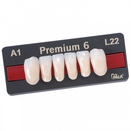 Зубы искусственные акриловые Premium 6 цвет A1 фасон S верх (0007) PRA1S