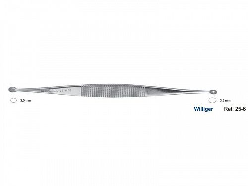 Ложка кюретажная Williger 3,0-3,5 мм 25-6 HLW