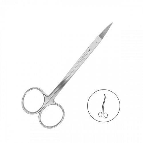 Ножницы хирургические двойной изгиб, зубч. поверхность, La Grange 13.5 см. 19-8  HLW