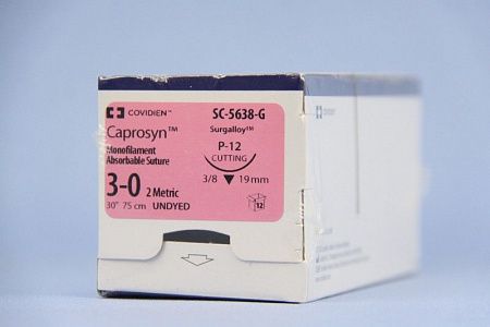 Капросин 2м  (3/0) обр-реж.19 мм. 3/8  36 шт.  SC-692