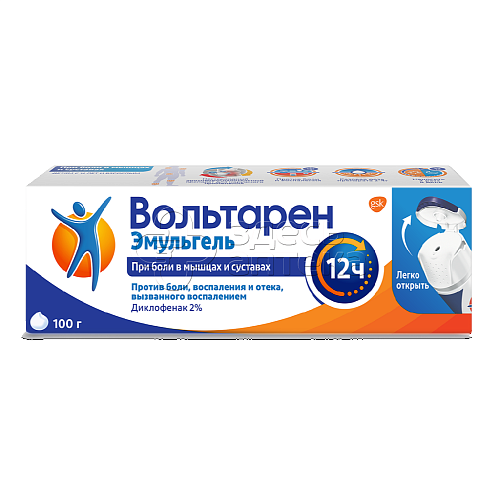 Вольтарен эмульгель 2% 100,0 откидн.крышка