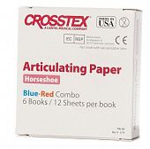 CROSSTEX (КРОССТЕКС) артикуляционная бумага красно-синяя, подковообразная, 6 х 12 листов