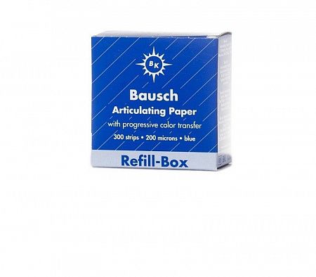 BAUSCH (БАУШ) артикуляционная бумага BK 1001 I-формы, синяя, 200 мкм., сменный блок, 300 листов