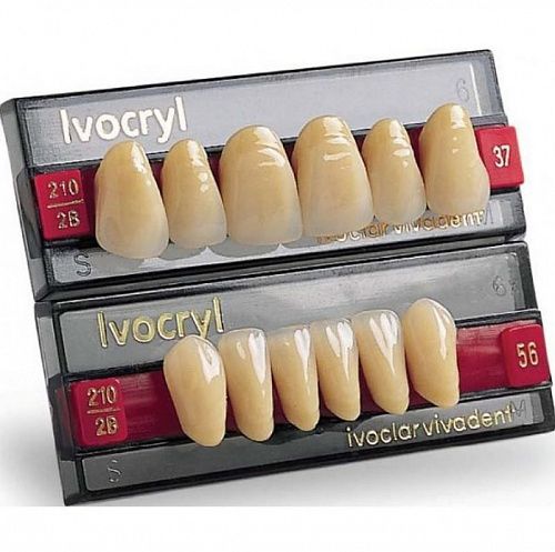 Зубы  искусственные IVOCRYL фронтальные,  верхняя челюсть, цвет BL2, фасон 12  уп/6шт 630621