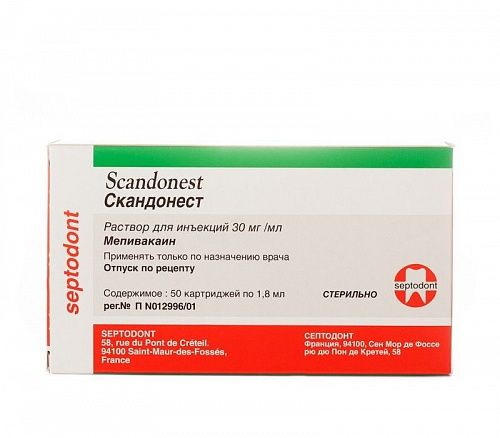 SKANDONEST (СКАНДОНЕСТ) 3% раствор для инъекций, 50 х 1,8 мл.