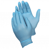 Перчатки нитриловые (S) нестр. неопуд. текстур.на пальцах/на ладони, синие(50пар) Фабрик/Инстайл