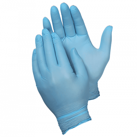 Перчатки нитриловые (S) нестр. неопуд. текстур.на пальцах/на ладони, синие(50пар) Фабрик/Инстайл