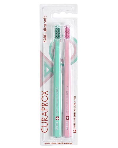 КУРАПРОКС набор щёток ULTRASOFT d 0,10, (2 шт) RETRO 2 (зеленая, розовая)