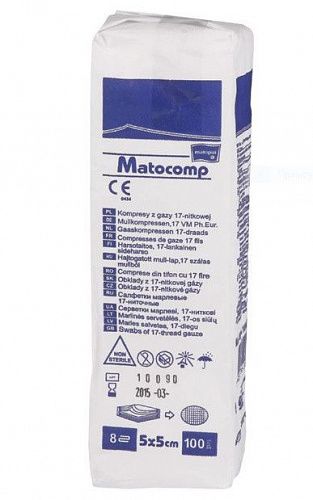 Салфетка нестерильная 5х5см, нетканый мат. Matovlies 30г. (100 шт) matopat