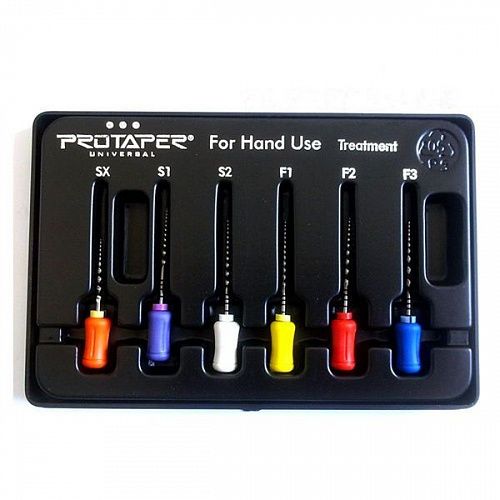 PROTAPER (ПРО-ТЭЙПЕР) машинные файлы 25 мм, набор (6 шт.) + подставка.