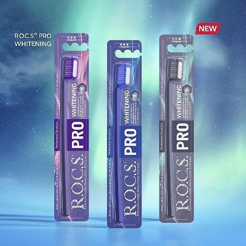 РОКС щётка зубная PRO WHITENING средняя