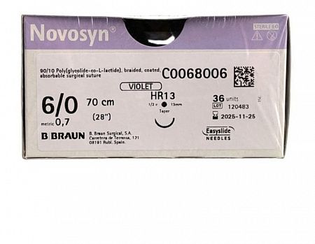 Новосин 6/0 70 см фиолетовый,HR17 B.BRAUN С0068011