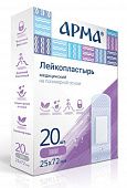 ЛЕЙКОПЛАСТЫРЬ МЕДИЦИНСКИЙ НА ПОЛИМЕРНОЙ ОСНОВЕ АРМА ПРОЗРАЧНЫЙ 25Х72ММ N20