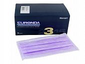 EURONDA маска 3-х слойная розовая, 50 шт.