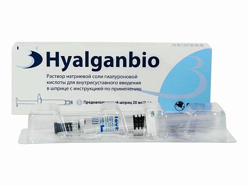 Гиалганбио Hyalganbio р-р натриевой соли гиал.кис-ты д/внутрисус. вв.в шприце 20мг/2мл
