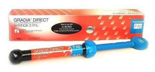 GC GRADIA DIRECT POSTERIOR (ДЖИ СИ ГРАДИЯ ДИРЕКТ ПОСТЕРИОР) светоотверждаемый композит для реставрации жевательных зубов, P-A3, 4,7 г.